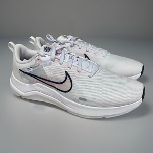 Nike Downshifter Trainers Women Sz 11 Pink White DX7885-100 Pearl Navy Run Jog
